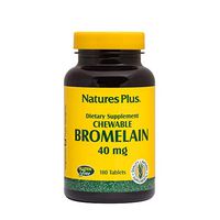 NaturesPlus Chewable Bromelain - 40 mg, 180 Chewable Tablets - Natural Proteolytic Enzyme Supplement, Sinus Support, Anti-Inflammatory - Vegetarian, Gluten-Free - 180 Servings