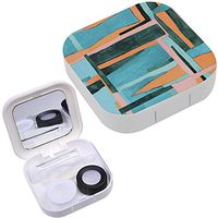 Portable Contact Lens Case Box Travel Kit Mirror + Bottle + Tweezers Container Holder [ Contemporary Watercolour ]
