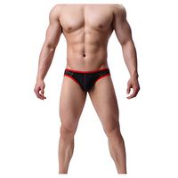 Haxikocty Men High Elasticity Sexy Taste Silk Sliding Ice Silk Underwear Low Waist Pants Black