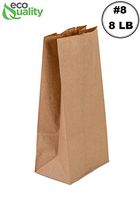EcoQuality 500 Brown Kraft Paper Bag (8 lb) Small - Paper Lunch Bags, Small Snacks, Gift Bags, Grocery, Merchandise, Party Bags (6 1/8 x 4 1/8 x 12 7/16 in.) (8 Pound Capacity)