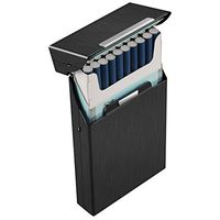 Padgene Women's Cigarette Box, Holds 20 Thin Cigarettes Case Box Automatic Shells Portable Cigarette Holder for Ladies Women's Gift (BK)