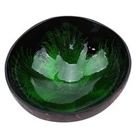 WWSHM Creative Natureal Coconut Bowl Ink Creative Ornament Storage Bowl Eco Friendly Soup Salad Noodle Storage Section Coconut Bowl (Color : Green)