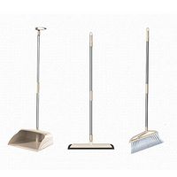 Broom and Dustpan With Long Handle Telescopic Up Magic Windproof Stainless Steel Rod Broom And Dustpan Extra Long Handle Non-stick Hair Soft Brush Broom Set Used For Lobby Toilet Garden