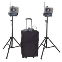 AmpliVox SW642 Deluxe Half-Mile Hailer Kit with Wireless Powered Speakers
