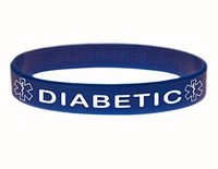 Diabetic ID Bracelet Wristband - Blue - 6 Inches