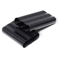 Real Carbon Fiber Travel Cigar Case personalized humidor Storage Box Adjustable Length Holds Up to 3 Full Size Cigars (For 3)