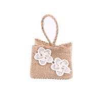 ROSENICE Drawstring Gift Bags Burlap Gift Bags Wedding Favor Bags(Pearl Flower Style)