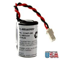 Battery + Wire Lead Connector Replaces Allen Bradley Energy+ 3V 850mAh