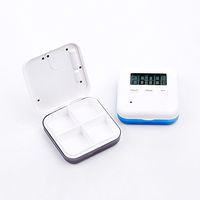 Medicine Organizer,Daily Pill Organizer with Alarm Reminders Portable Medicine Box with 4 Compartment|Medicine Pill Container Case (Gary)