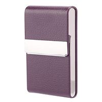 Fdit Fashionable Cigar Cigarette Case Tobacco Lighter Holder PU Leather Storage Box Cigarette Case Wallet(Purple)