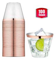 #1 Rose Gold Plastic Cups 9 oz 100 Count || Rose Gold Plastic Cups | Plastic Wine Glasses | Plastic Champagne Glasses | Wedding Cups | Rose Gold Party Cups | Rose Gold Disposable Cups | Plastic Cups