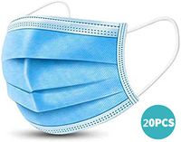 20 PCS 3-Ply Disposable Face Facial Shields with Earloops, Anti Spittle Waterproof Dustproof Saliva Dust for Personal Health