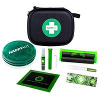 All in One Smoking Pouch/Case for Smoker - Smell Proof, Break Proof - Includes Herb Grinder, Rolling Paper + Filter Tips & Lots More. - Amazing 4/20 Gift, Starter Kit - Black