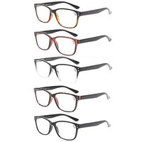 Reading Glasses 5-Pack Quality Readers Spring Hinge Glasses for Reading for Men and Women (1.75, 5 Pack Mix Color)