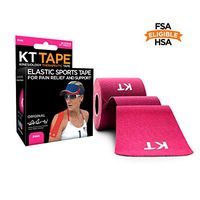 KT Tape Original Cotton Elastic Kinesiology Therapeutic Athletic Tape, 20 Precut 10 inch Strips, Pink, Latex Free, Breathable, Pro & Olympic Choice (KTT-AW-Pink)