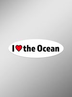 I Love The Ocean Vinyl Decals Stickers (Two Pack) | Cars Trucks Vans Windows Walls Laptop Cups | Printed | 2-5.5 Inch Decals | KCD1382