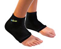 KidSole RX Gel Sports Sock for Kids with Heel Sensitivity from Severs Disease, Plantar Fasciitis. US Kid's Sizes 2-7 (Black)