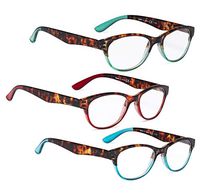 READING GLASSES 3 pack with Great Value Cat-Eye Readers for Women +3.50
