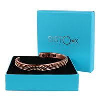 SISTO-X Magnetic Copper Bangle/Bracelet Beaded Design by Sisto-X® Health Strength 6 Magnets