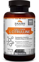 Zazzee L-Citrulline Malate, 180 Veggie Caps, 750 mg, Superior Free-Form, Vegan, Non-GMO and All Natural, Contains Organic Stabilizers