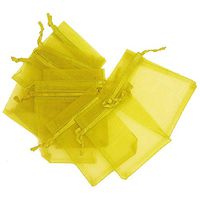 LEFV™ Organza Bags Sheer Drawstring Pouches Jewelry Wedding Party Christmas Favor Gift Bag, 2.5inch x 3.5inch, Pack of 50(Yellow)