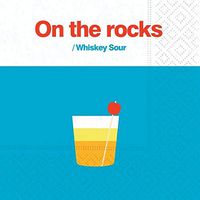 JAM PAPER Cocktail Napkins - 3 7/8" x 3 7/8" - On The Rocks - Whiskey Sour - 20 per Pack - 2/Pack