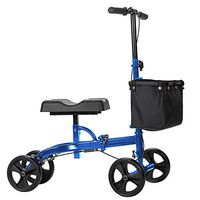 OasisSpace Steerable Knee Walker Deluxe Medical Scooter for Foot Injuries Compact Crutches Alternative (Blue)