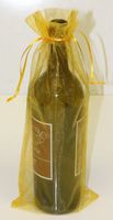 6 Gold Organza Bags - Bottle/Wine Bags Gift Pouch, 6" x 14"