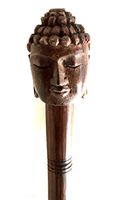 OMA Buddha Walking Stick Walking Cane Hand Carved Wood Buddha Wise Man Cane Federal (TM) Brand