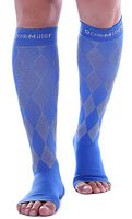 Premium Open Toe Compression Socks 1 Pair 20-30mmHg Stockings (CobaltGray, L)