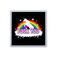 XIANN Care Contact Lens Box Holder Container Case Storage Eyecare Kit -Unicorn Fuck You Rainbow