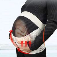 Breathable Pregnancy Back Abdominal Waist Band Support Maternity Belt Strap - Black M