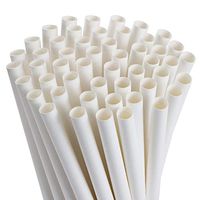 Webake Smoothie Straws 0.4 Inch Wide Paper Straws, Bulk 100 Pack White Jumbo Drinking Straws, Great for Smoothies, Bubble Tea, Milkshake