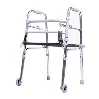 Sharon Aluminum Alloy one-Button Folding, with Wheels, can sit, Integral Reinforcement Walker