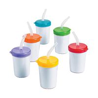 Do It Yourself Cups W/ Lids and Straws-48 Pc - Crafts for Kids and Fun Home Activities