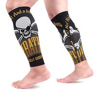 LEVEIS Skull in Pirate Hat Calf Compression Sleeves 1 Pair, Leg Performance Support for Shin Splint Calf Pain Relief Men & Women Guards Sleeves for Running Cycling