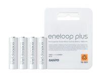 eneloop plus AA battery with PTC (Positive Temperature Coefficient) 4-Pack | HR-3UPT-4BP ( Japanese Import )