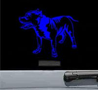JS Artworks Cute Pitbull Vinyl Decal Sticker Dog pet (Blue)
