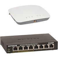 NETGEAR ProSAFE Business 3x3 Dual Band 802.11ac Wireless Access Point (WAC730) Bundle with 8-Port Gigabit Ethernet Switch - 4-Port PoE (GS308P)