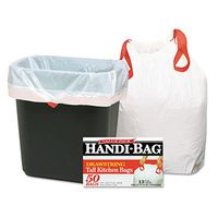 Handi-Bag HAB6DK50 Drawstring Kitchen Bags 13gal 0.6mil 24 x 27 3/8 White 50/Box