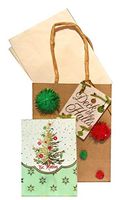 Molly & Rex 61592 Christmas Gold Foil Gem Embellished Notepad -Be Merry + Gift Bag.