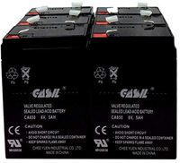 6 Pack Casil 6v 5ah 4.5ah 4ah for Hubbell 0120255 or Dual-Lite 12-255 Peak Halogen 2.5Million Spotlight PEG PEREGO Thomas The Train Tripp Lite TOUCHMASTER 420 Hubbell 1200005 HE612 N4615 PUPXXXX