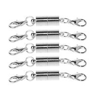 RUZYY 5X Stainless Steel Ball Square Shape Magnetic Clasp Converter for Jewelry Making - Silver - 1
