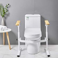 Limaomao Toilet Safety Rails Adjustable Toilet Safety Railings Bathroom Grab Bar with Thick Armrests Toilet Rack Safety Railings for Special Crowds with Clips Carbon Steel 64x43cm