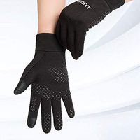 Yjdr Warm Elastic Wear-Resistant Gloves Compression Lightweight Windproof Anti-Slip Touchscreen Warm Liner Cycling Work Gloves Men Women Running Sports Gloves (Color : Black 1, Size : M)