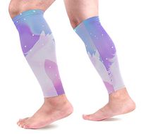 LEVEIS Unicorn Holographic Calf Compression Sleeves 1 Pair, Leg Performance Support for Shin Splint Calf Pain Relief Men & Women Guards Sleeves for Running Cycling