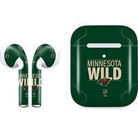 Skinit Decal Audio Skin for Apple AirPods with Wireless Charging Case - Officially Licensed NHL Minnesota Wild Lineup Design