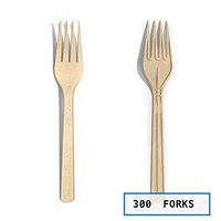 Eco-friendly Disposable Bamboo Cutlery, 100% Biodegradable and All-Natural for Party, BBQ, Picnic, Christmas, Thanksgiving(Forks) (300)