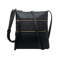 Wadonerful Women Shoulder Bags Multi Pocket Multipurpose Double Zipper Ladies Crossbody Tassel Waterproof Messenger Bags (One Size, Black)