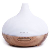ASAKUKI 300ML Premium, Essential Oil Diffuser, Quiet 5-In-1 Humidifier, Natural Home Fragrance Diffuser with 7 LED Color Changing Light …